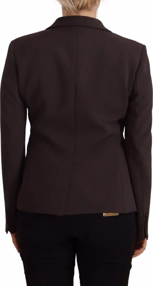 F.IT Brown Long Sleeve Single Breasted Women Jacket Blazer