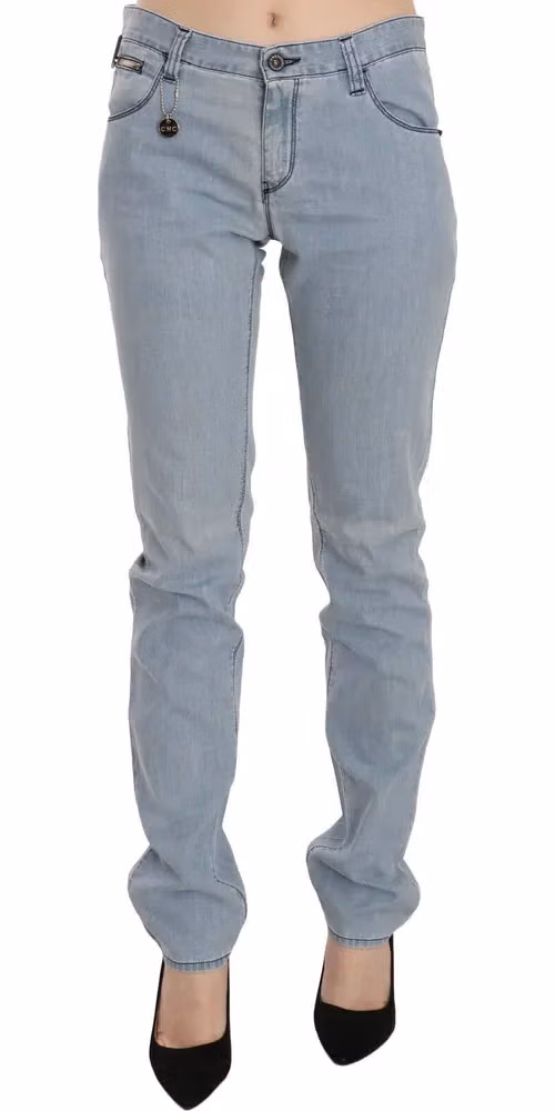 Costume National Light Blue Mid Waist Skinny Denim Jeans