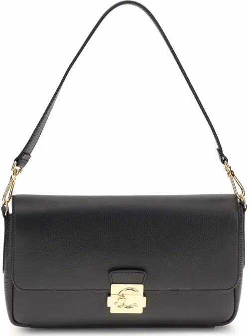Coccinelle Black Calf Leather Bos Taurus Shoulder Bag