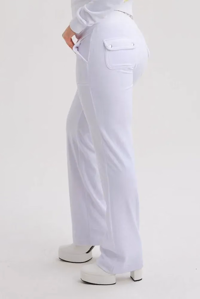 Juicy Couture White Polyester Casual Pants
