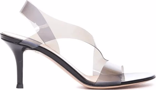 Gianvito Rossi Black Rubber Stiletto Heel Sandals