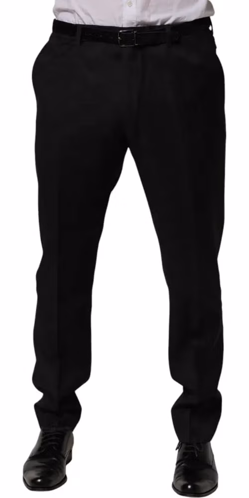 Dolce & Gabbana Black Wool Skinny Dress Formal Trouser Pants