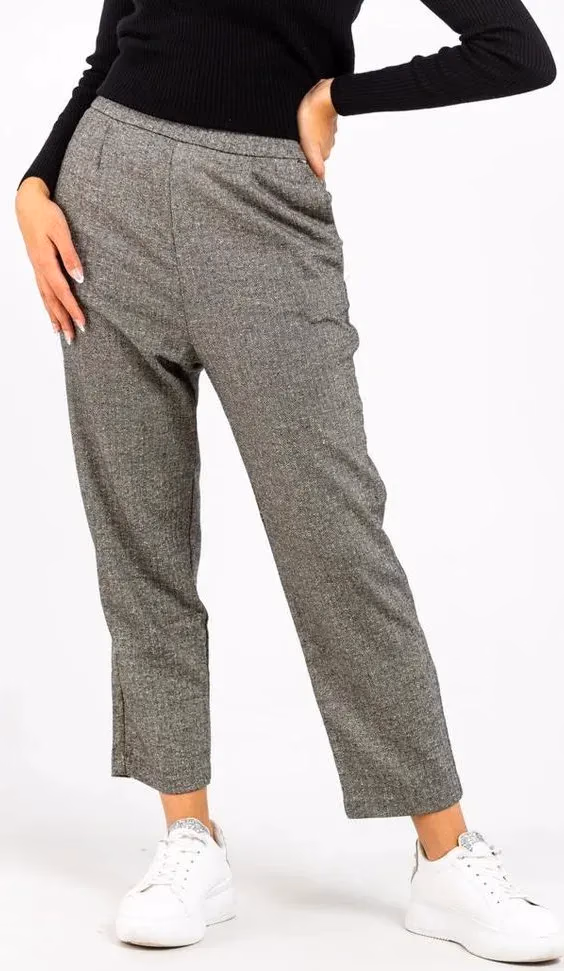 Gas Black Wool Casual Pants