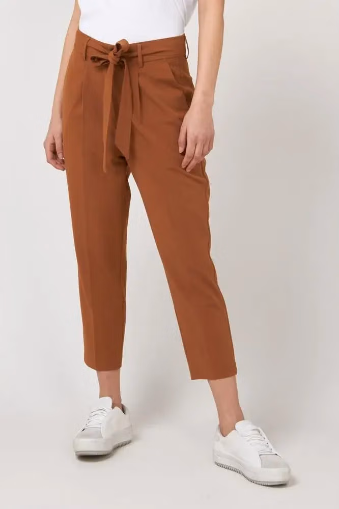 Gas Brown Polyester Casual Pants