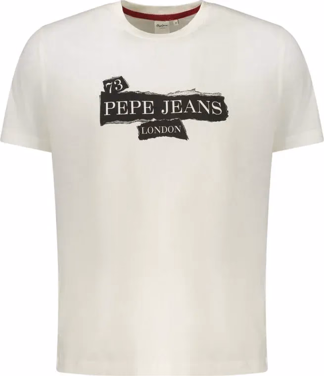Pepe Jeans White Cotton Men T-Shirt