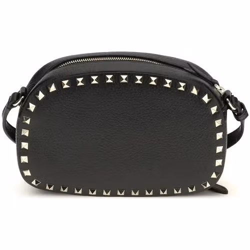 Valentino Garavani Black Calf Leather Bos Taurus Shoulder Bag