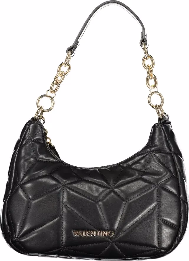 Mario Valentino Nero Polyurethane Women's Bag with Removable Shoulder Strap