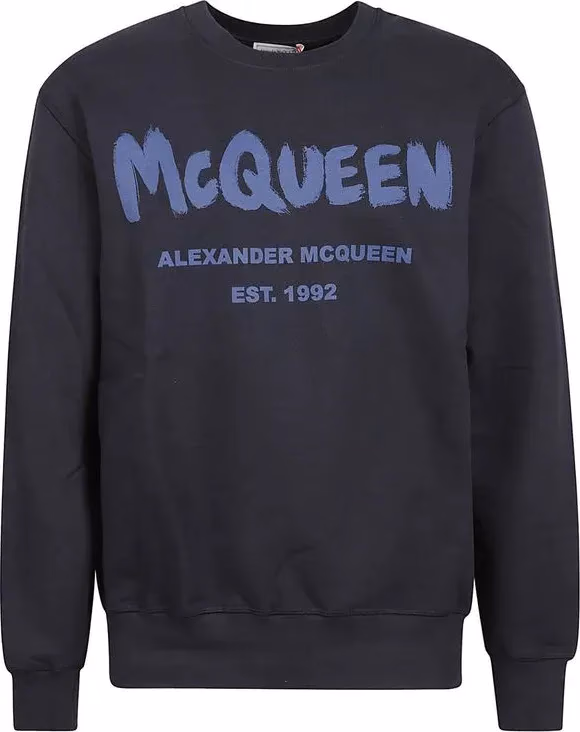 Alexander McQueen Blue Cotton Sweatshirt