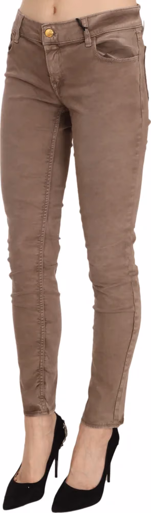 CYCLE Brown Low Waist Slim Fit Skinny Pants