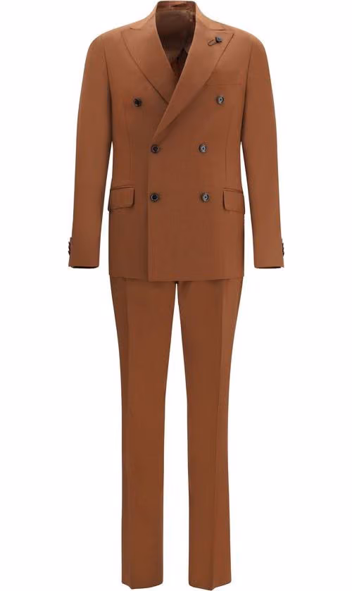 Lardini Brown Cotton Two-Piece Suit