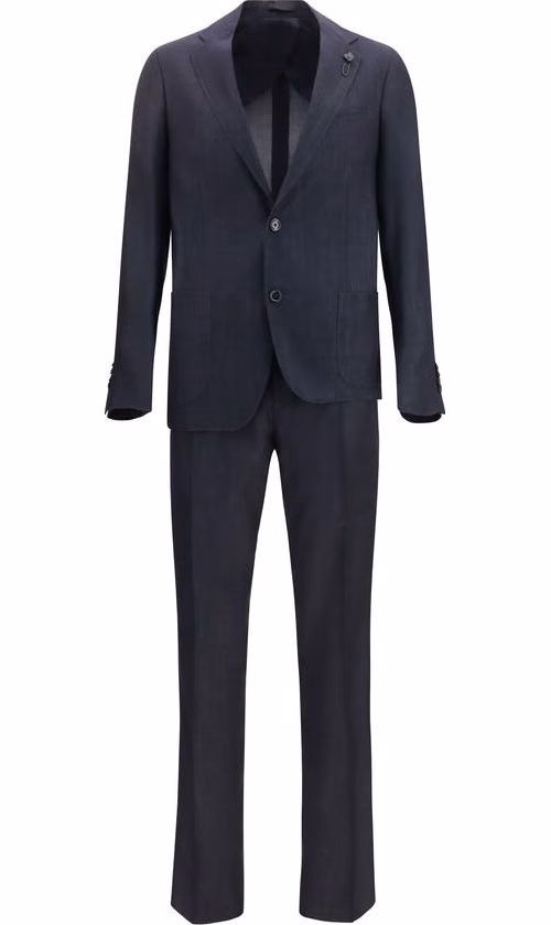 Lardini Blue Cotton Two-Piece Suit