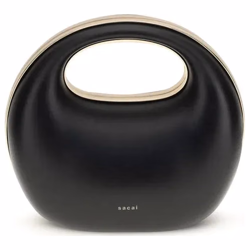 Sacai Black Calf Leather Bos Taurus Handbag