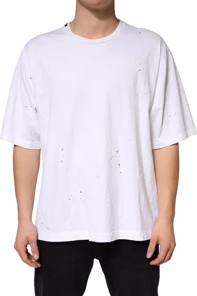 Dolce & Gabbana White Cotton Crewneck Short Sleeve T-Shirt