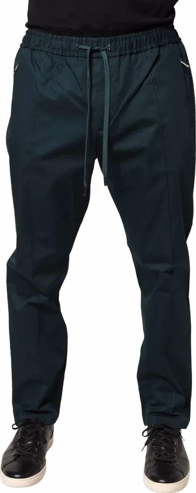 Dolce & Gabbana Green Cotton Skinny Men Jogger Trouser Pants