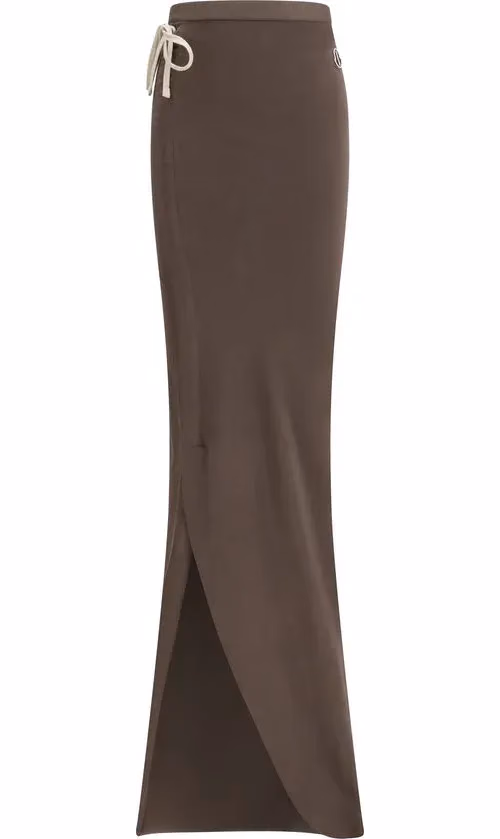 Moncler x Rick Owens Brown Cotton Long Skirt