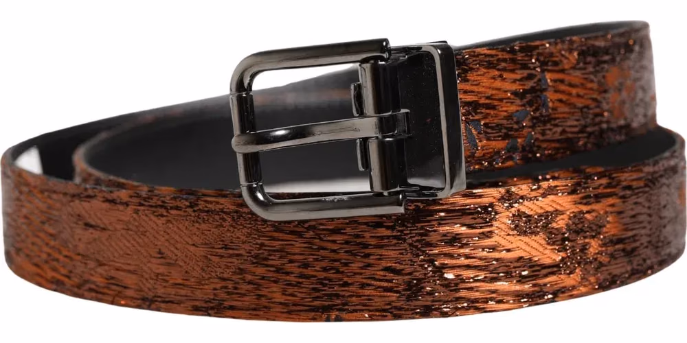 Dolce & Gabbana Men Brown Classic Polyester Metal Buckle Belt