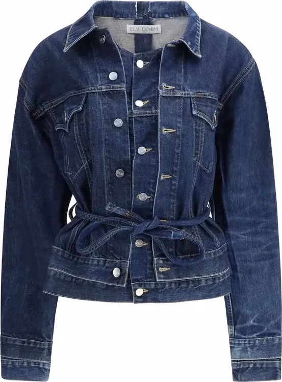 E.L.V. DENIM Blue Cotton Denim Jacket