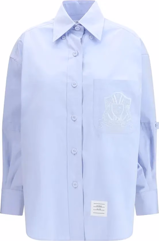 Thom Browne Blue Cotton Pattern Shirt
