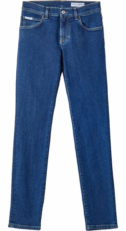 Dolce & Gabbana Blue Cotton Skinny Jeans