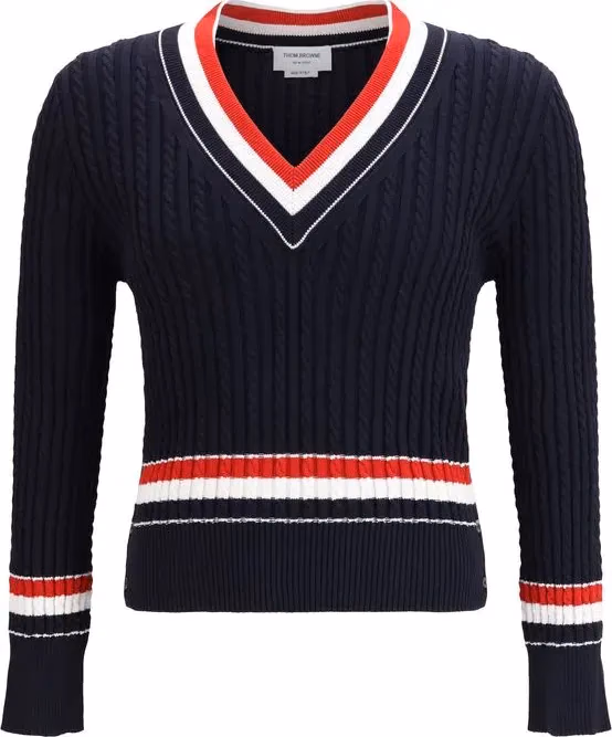 Thom Browne Blue Cotton Sweatshirt