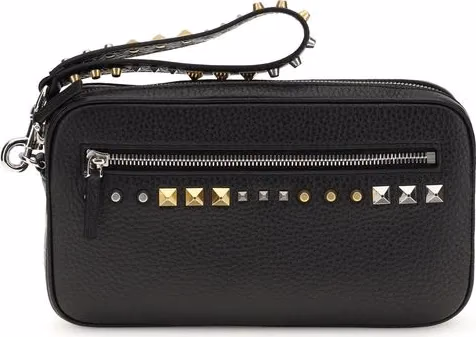 Valentino Garavani Black Calf Leather Bos Taurus Accessories