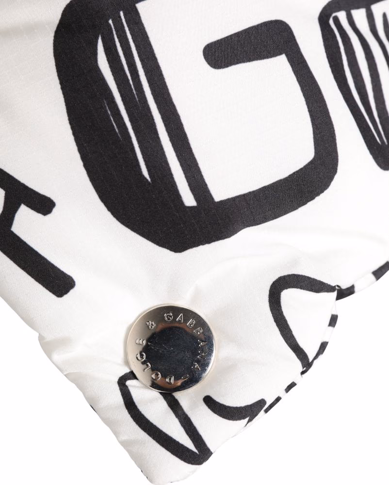 Dolce & Gabbana White Logo Print Whole Head Wrap Capello Hat