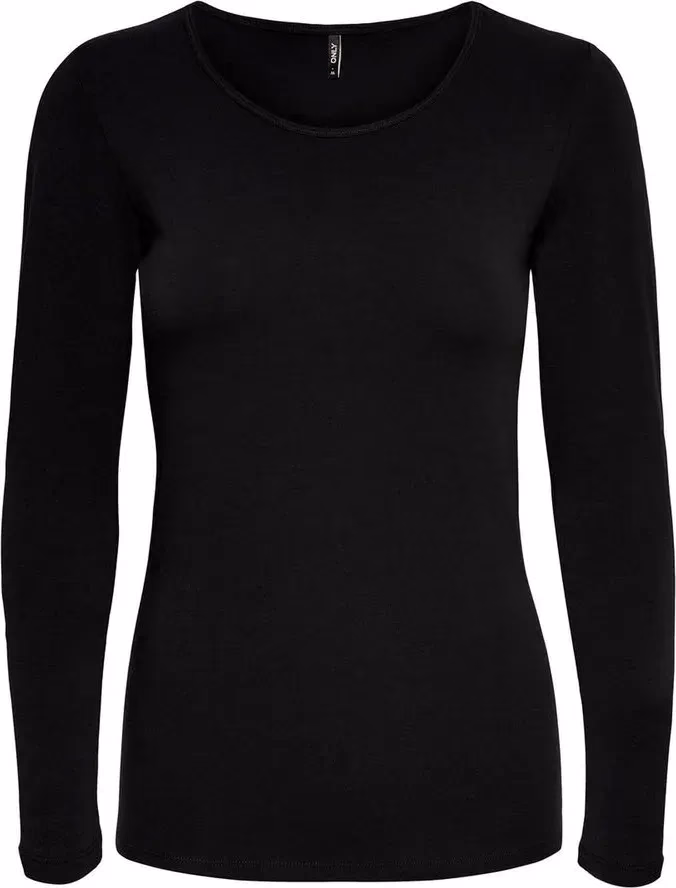 Only Black Cotton Long Sleeve T-Shirt