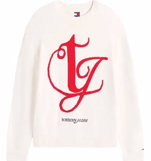 Tommy Hilfiger Jeans Cream Recycled Cotton Sweatshirt