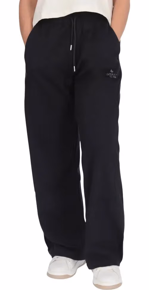 County of Milan Black Cotton Joggers (Workout Pants)