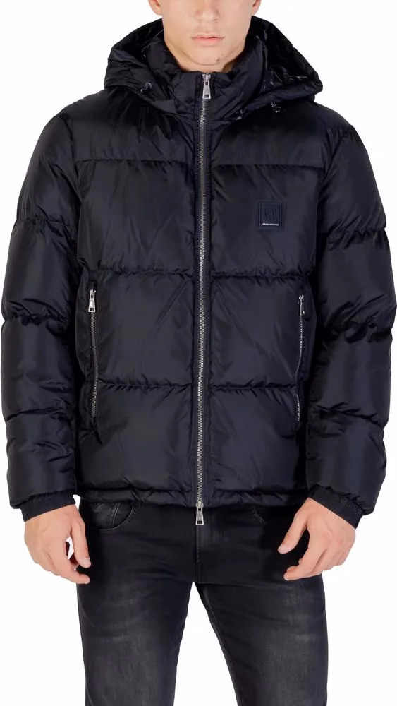 Armani Exchange Blue Polyamide Coat