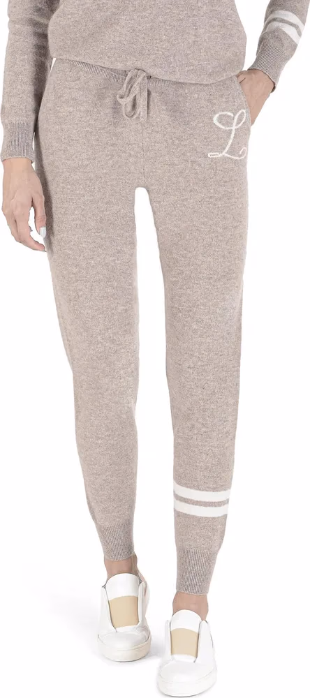 Crown of Edinburgh Cashmere Beige Cashmere Casual Pants