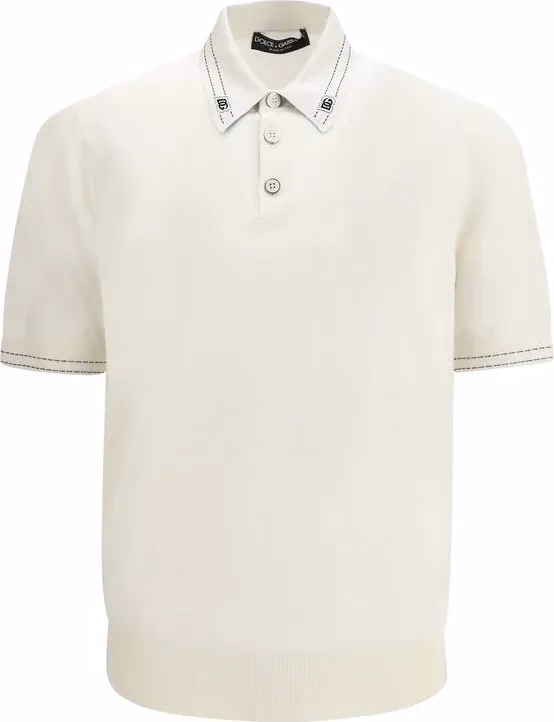 Dolce & Gabbana Beige Silk Polo Shirt