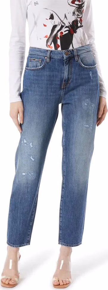 Gas Blue Cotton Straight-Leg Jeans