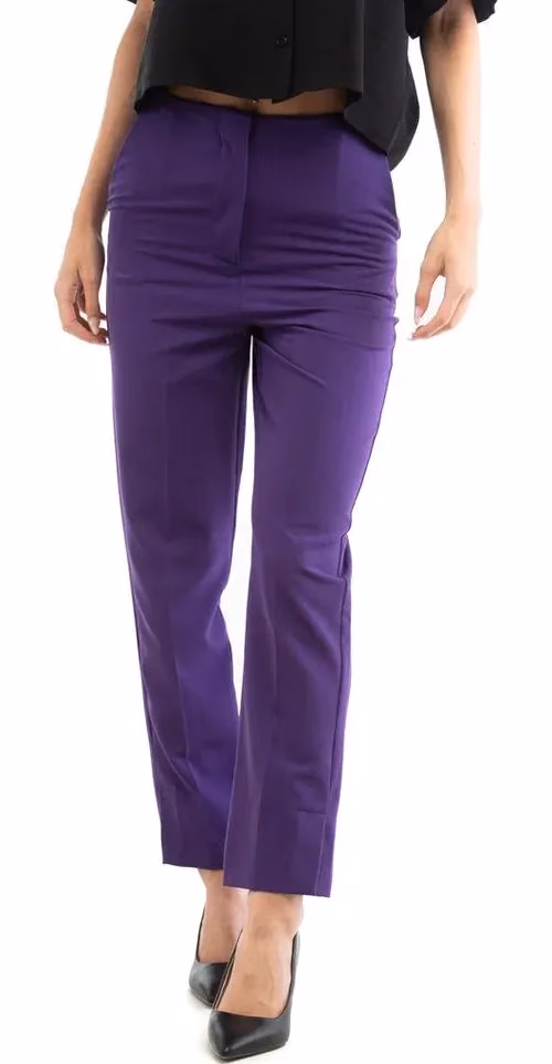 Patrizia Pepe Purple Polyester Casual Pants