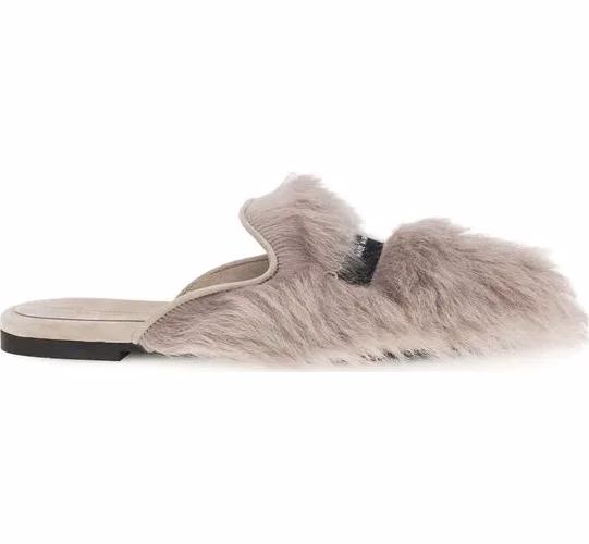 Dolce & Gabbana Gray Lamb Ovis Aries Aries Mules