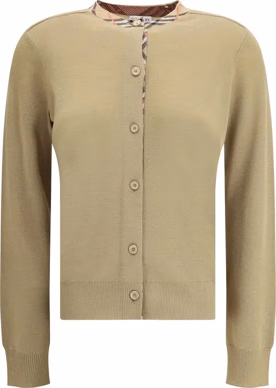 Burberry Brown Wool Oves Aries Cardigan
