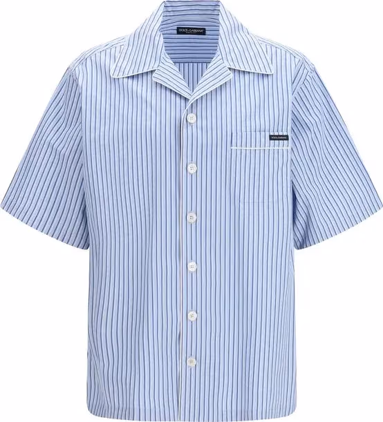 Dolce & Gabbana Blue Cotton Shortsleeve Shirt