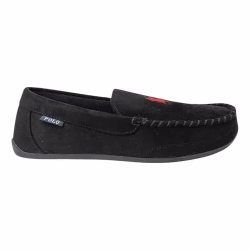 Ralph Lauren Black Faux Fur Slippers