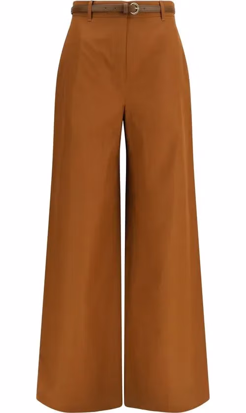 Max Mara Brown Cotton Casual Pants