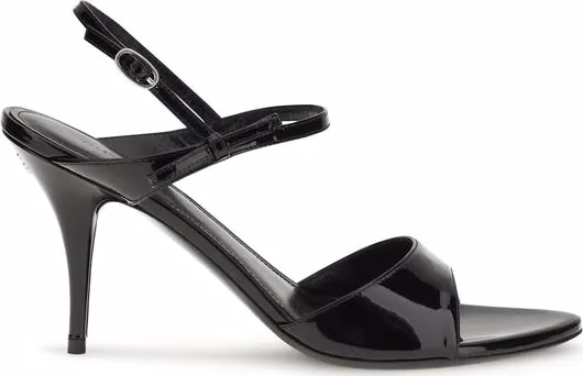 Balenciaga Black Calf Leather Bos Taurus Stiletto Heel Sandals
