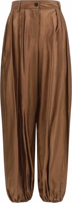 The Latest Brown Polyester Casual Pants