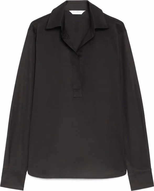 Max Mara Black Cotton Dress Shirt