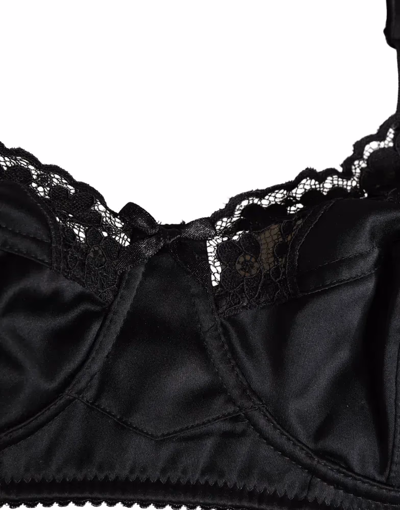 Dolce & Gabbana Black Semi-Pad Underwire Balconette Bra Underwear