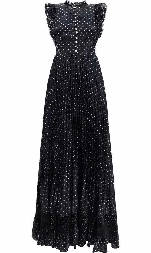 Self-Portrait Black Polyester Casual Dress