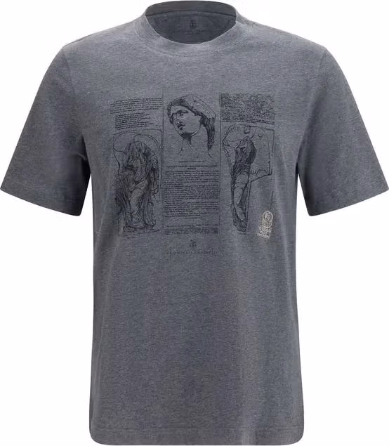 Brunello Cucinelli Blue Cotton T-Shirt
