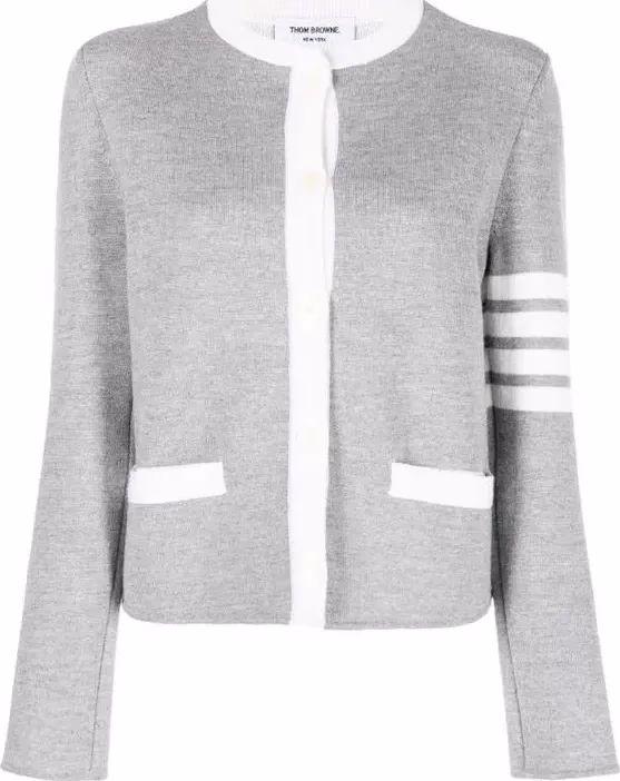Thom Browne Gray Wool Cardigan