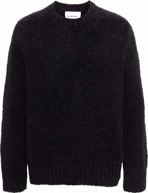 Jil Sander Black Alpaca Leather Sweatshirt