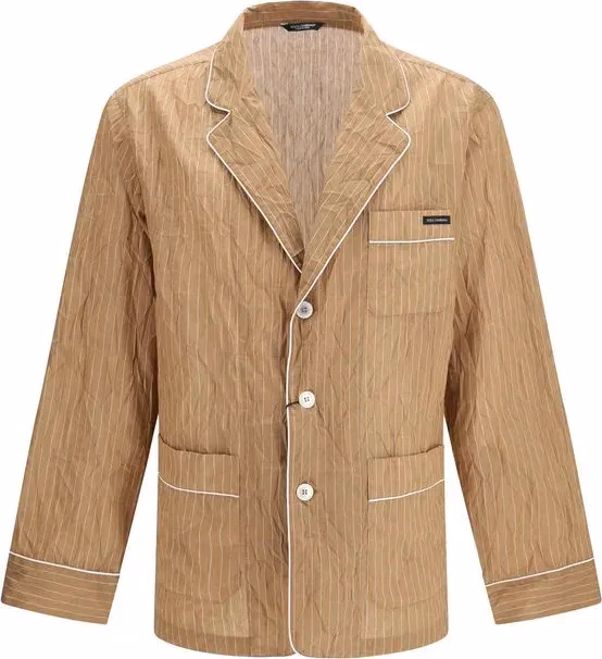 Dolce & Gabbana Beige Linen Top Sleepwear