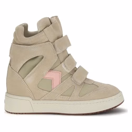 Isabel Marant Beige Calf Leather Bos Taurus Chunky Sneakers
