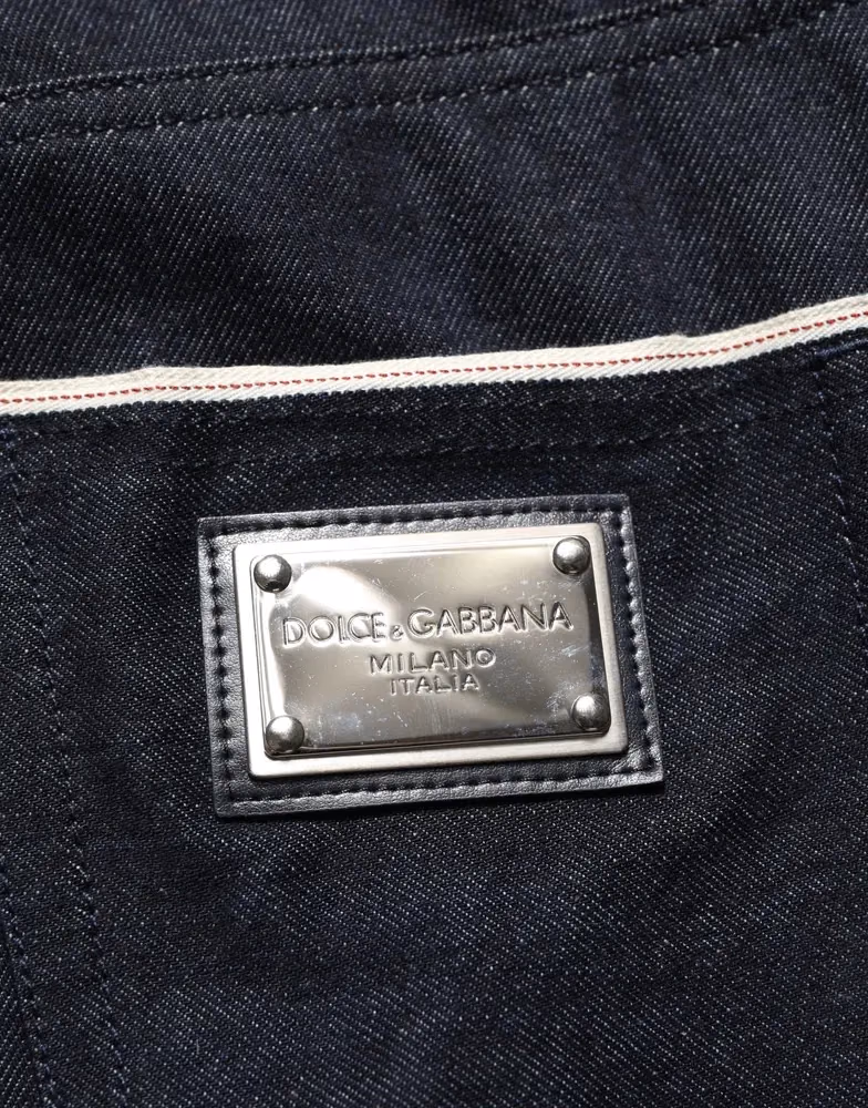 Dolce & Gabbana Black Cotton Mid Waist Classic Men Denim Jeans